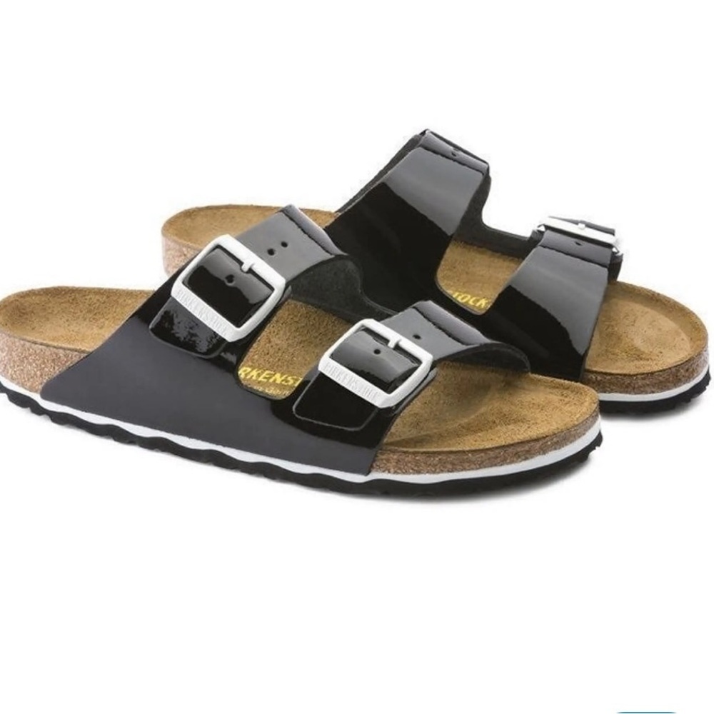 Birkenstock Glossy Black Sandals size 9